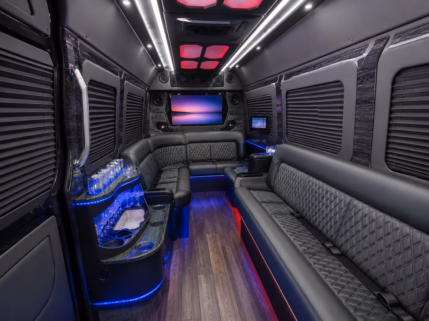 fresno 40 passenger party bus interior