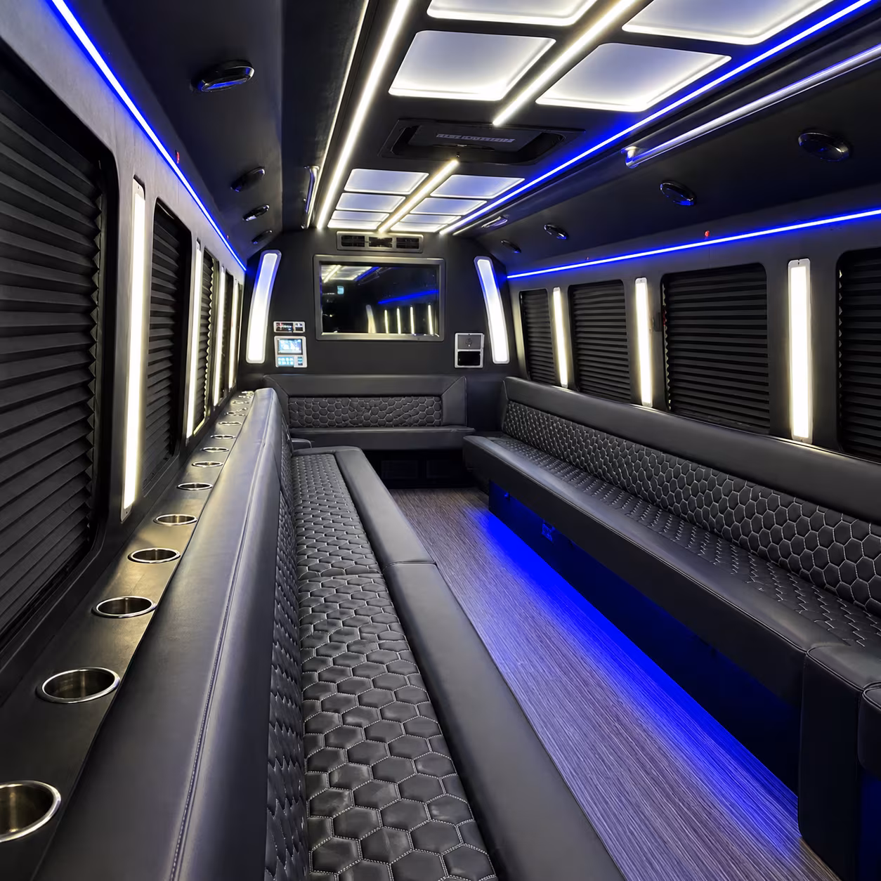fresno party bus rental interior